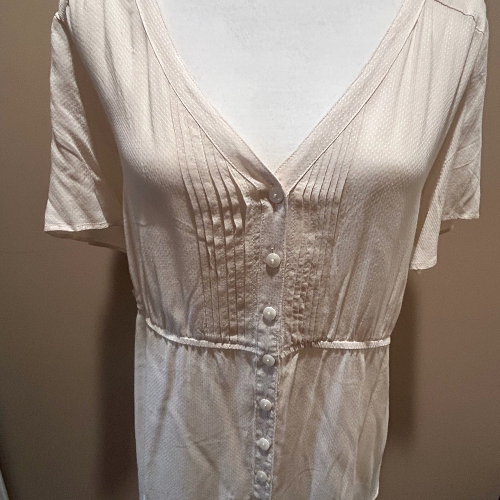 Torrid Cream Button-Front Blouse